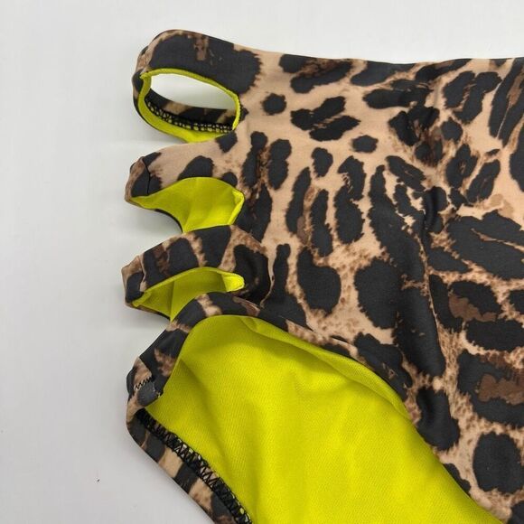 Bar III Beach Cheetah High-Rise Bikini Bottoms Brown Print XS - Picture 3 of 11